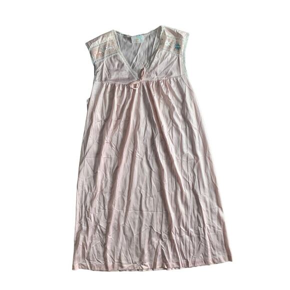 Vintage Jolie womens medium pink Two piece  sleep pajamas neglige robe - Picture 4 of 12